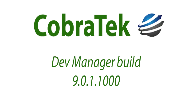 Dev Manager build 9.0.1.1000 released