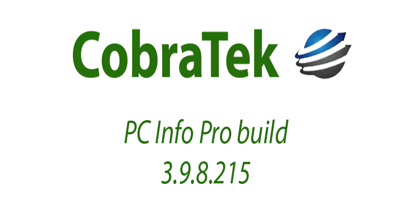 PC Info Pro build 3.9.8.215 released